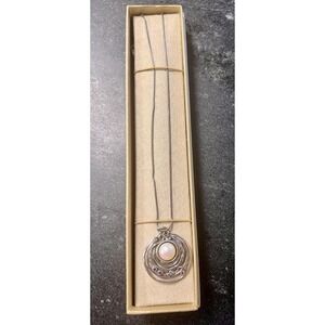 Vintage Didae Israel Sterling Silver 925 Pendant Necklace With Pearl &‎ Amethyst